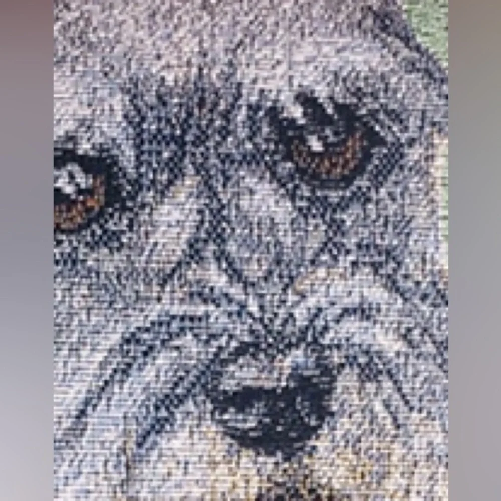 Green Schnauzer Dog Tapestry Pillow